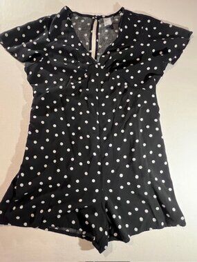 ANKO polka dot‎ romper black and white